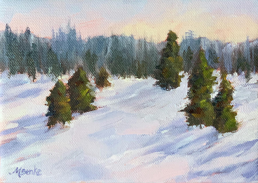 Winter Glow Painting by Mary Benke