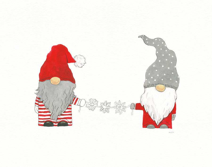 Christmas Mixed Media - Winter Gnomes I by Jenaya Jackson