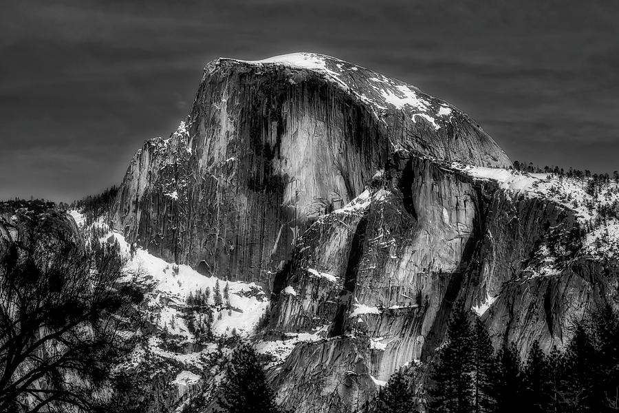 Winter Half Dome In Black And White Photograph by Garry Gay