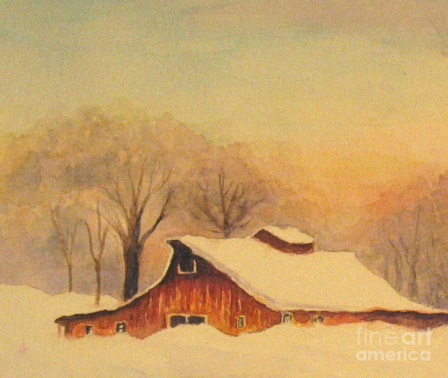 Winter Hideaway Painting by Hazel Holland
