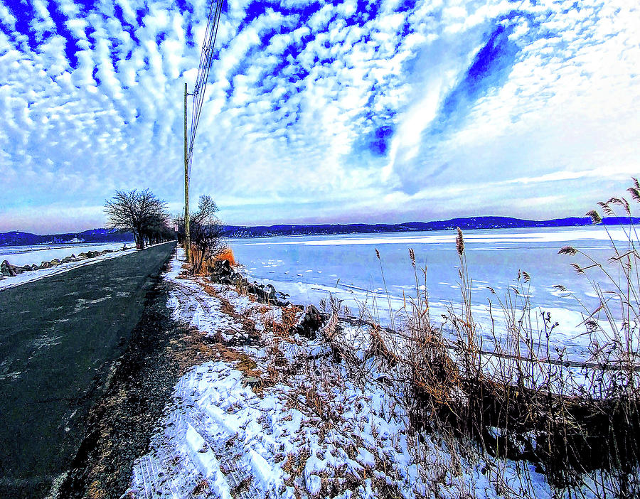 Winter Hudson River Causeway by Roger Bester Winter Hudson River Causeway by Roger Bester