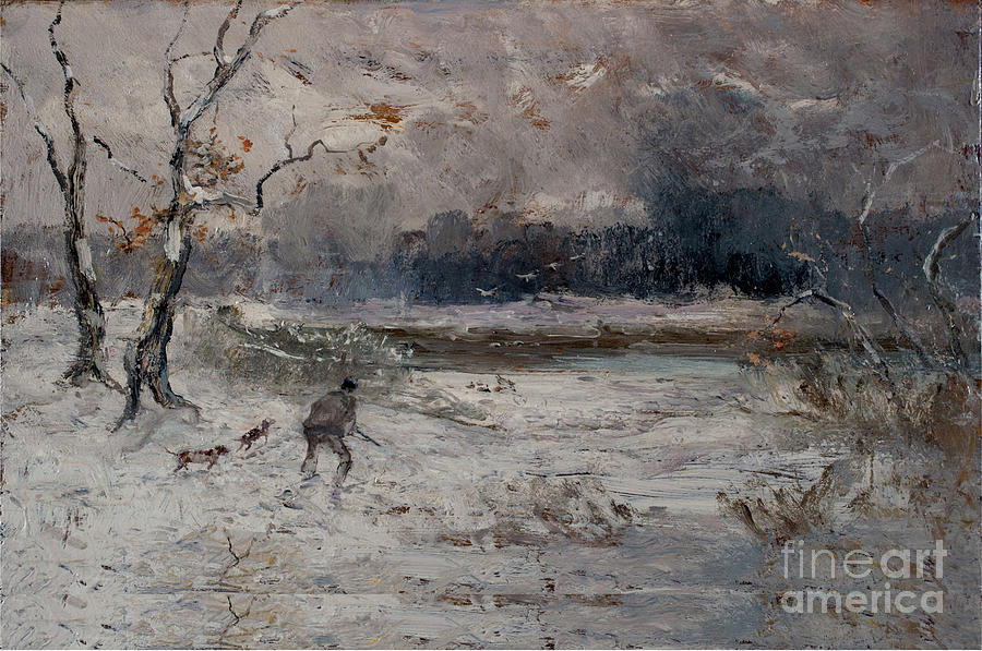 Winter Hunting At Zelata Drawing by Heritage Images