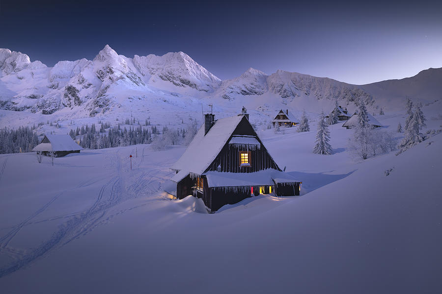 Winter Photograph - Winter Hut by Karol Nienartowicz