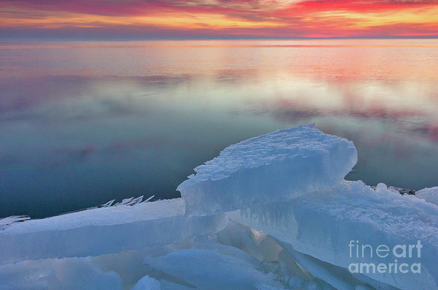 Winter Ice blocks on Lake St. Clair WI7502 Photograph by Mark Graf