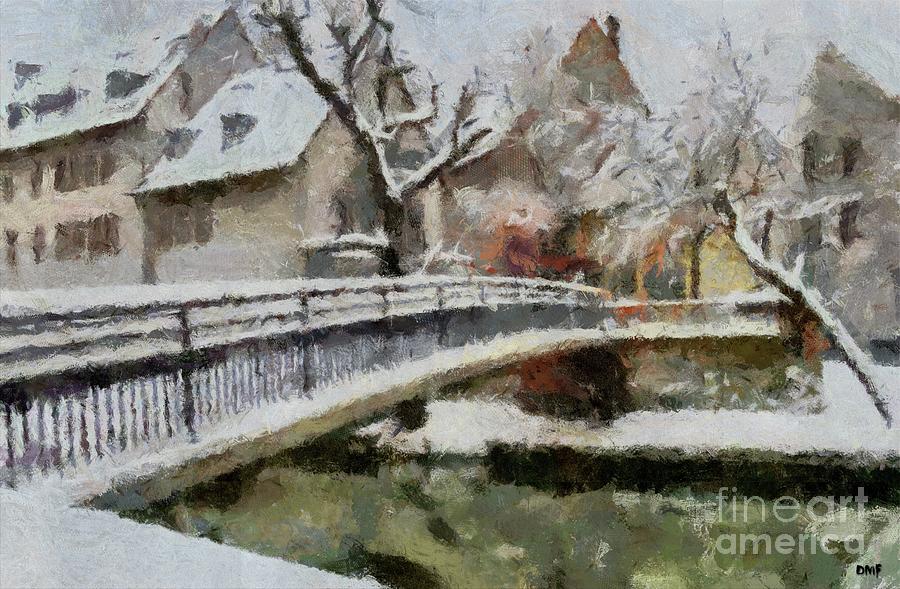 Winter In Old Town Painting by Dragica Micki Fortuna