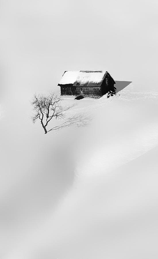 Black And White Photograph - Winter In Romania by Panaana