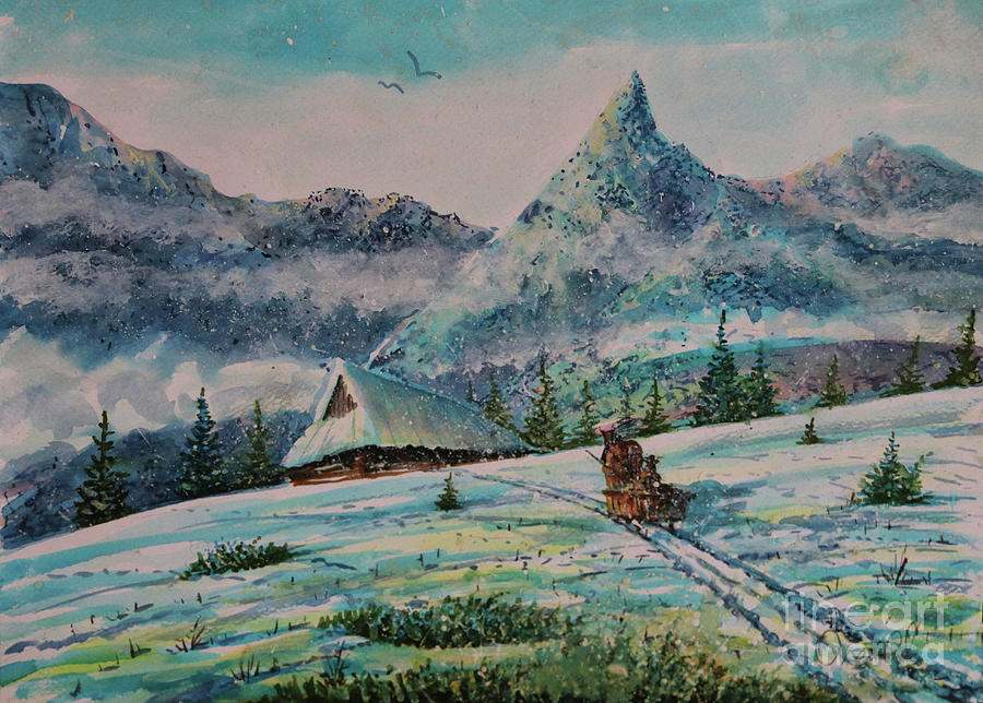 Winter In The Mountains  Painting by Dariusz Orszulik