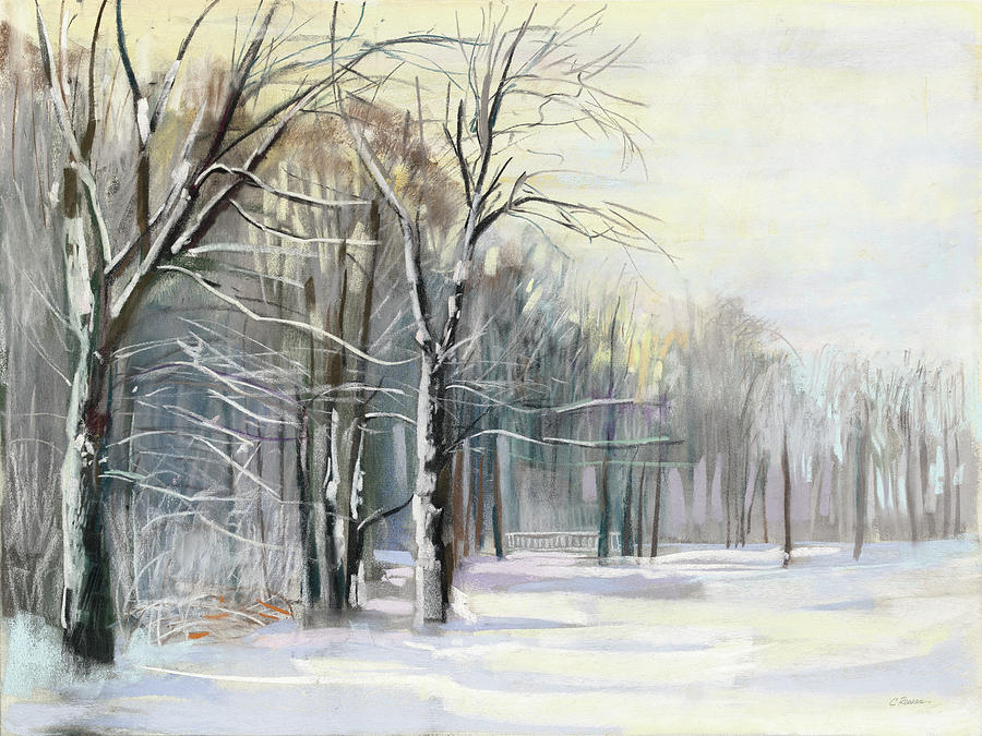 Winter In The Park Painting by Carol Rowan Winter In The Park Painting by Carol Rowan