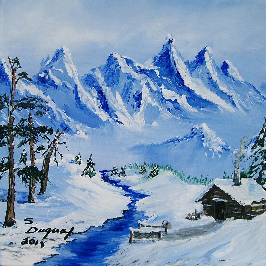 Winter in the Rockies Painting by Sharon Duguay