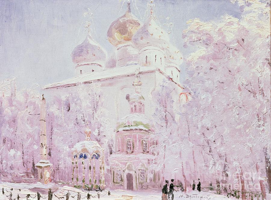 Winter In The Trinity-st. Sergius Lavra In Sergiyev Posad, C.1910 Painting by Nikolay Nikanorovich Dubovskoy