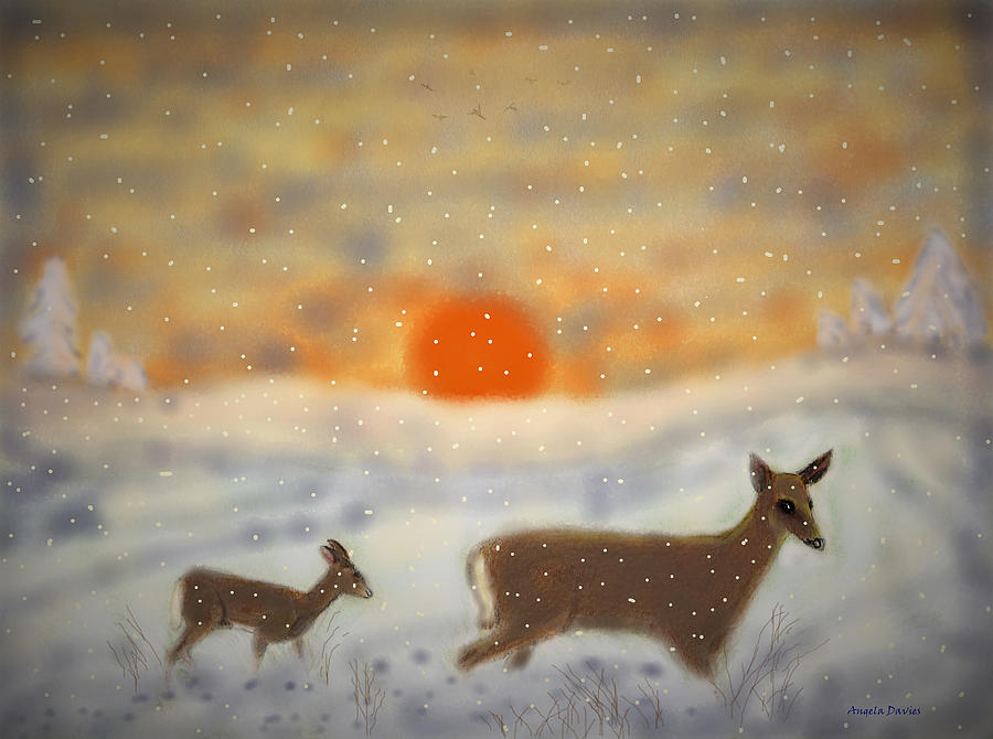 Winter Journey Painting by Angela Davies