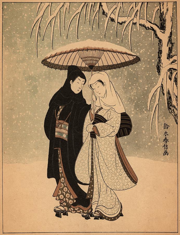 Winter Kimonos Digital Art by Hulton Archive