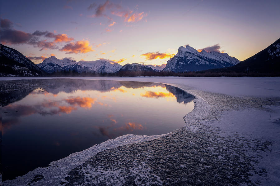 Banff National Park Photograph - Winter Lake In Banff by Yongnan Li ?????