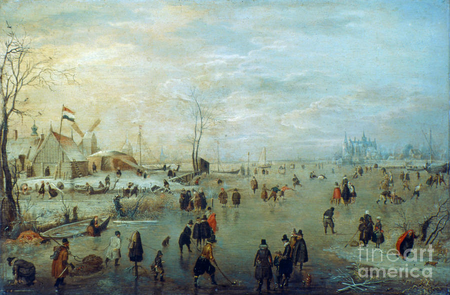 Winter Landscape, 1630-1634. Artist Drawing by Print Collector