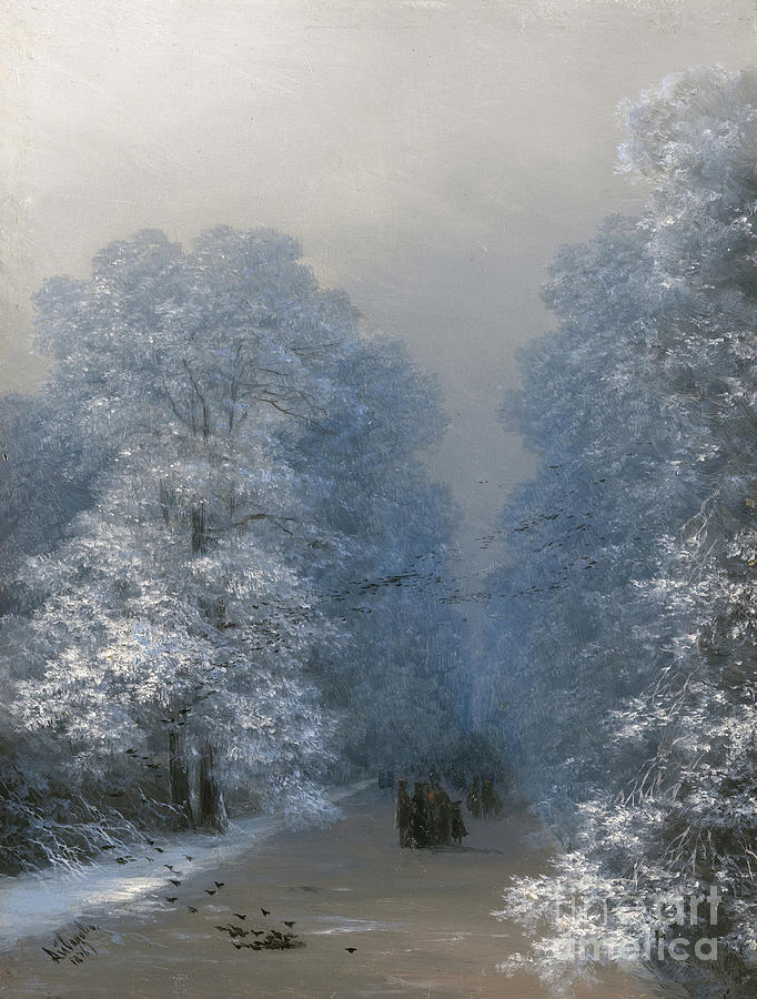 Winter Landscape, 1876. Artist Drawing by Heritage Images