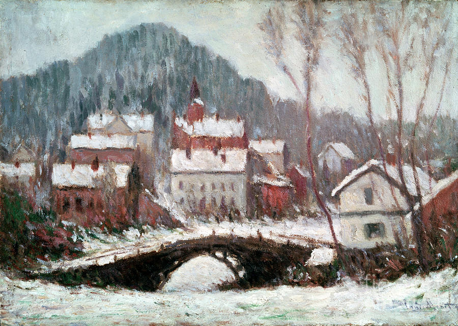 Winter Landscape, 1895. Artist Claude Drawing by Heritage Images