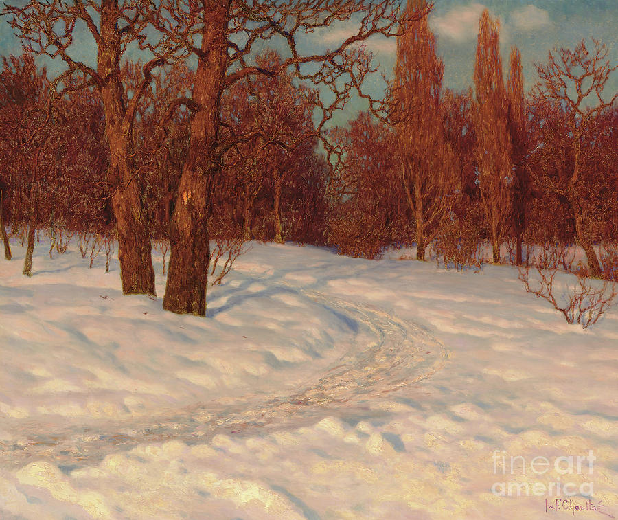 Winter Landscape at Dusk Painting by Ivan Fedorovich Choultse