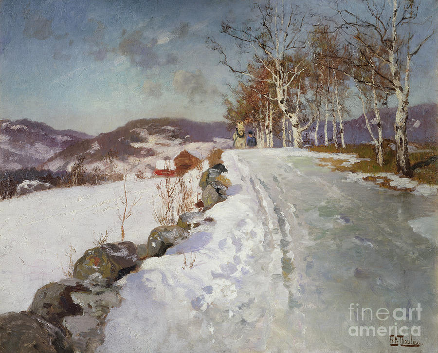 Winter Landscape At Lillehammer, 1906 Painting by Fritz Thaulow