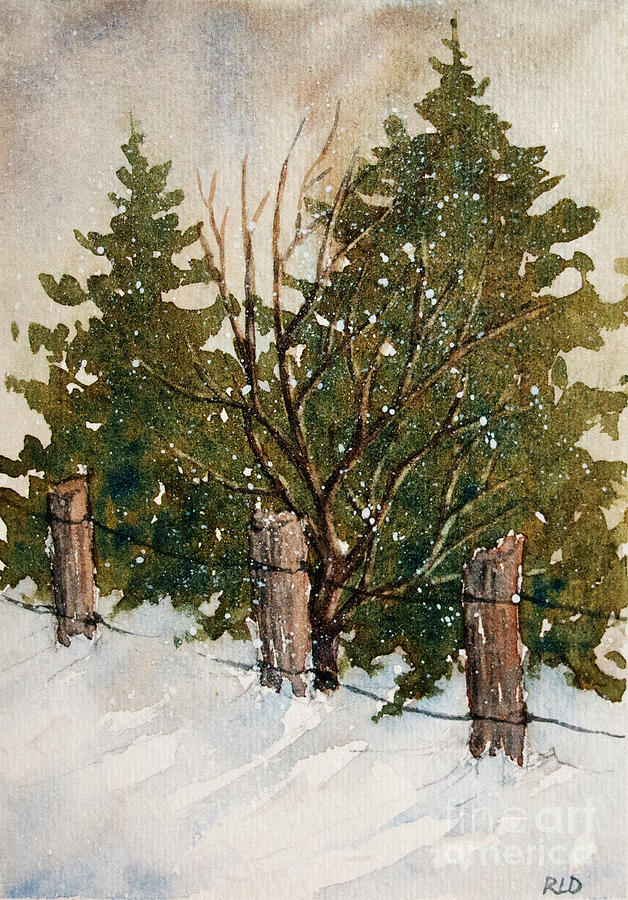 Winter Landscape Painting by Rebecca Davis