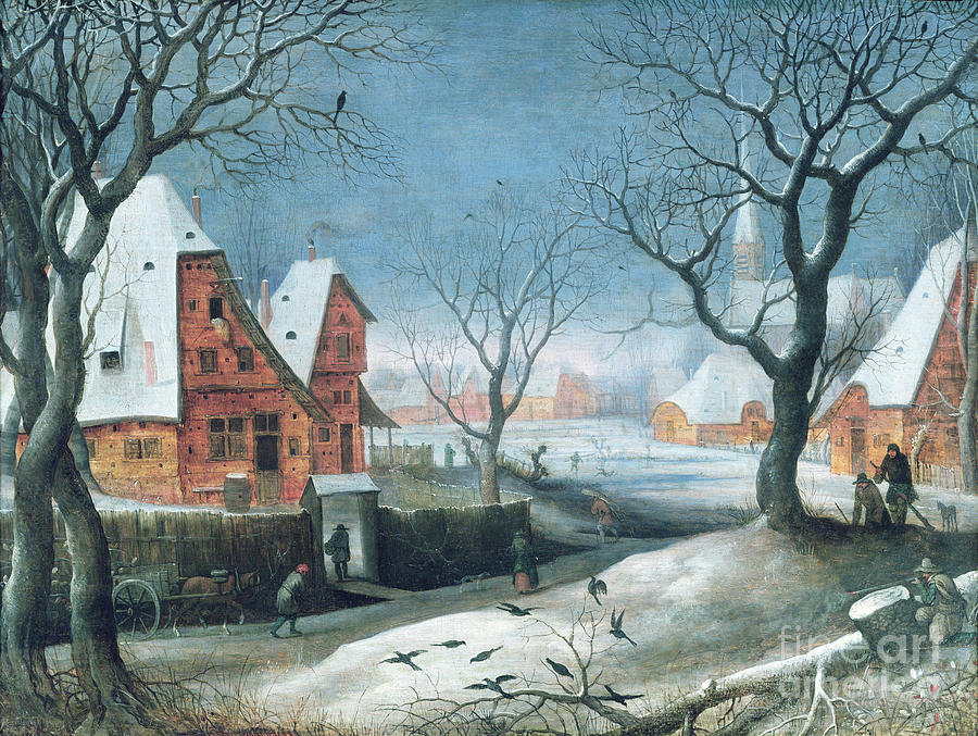 Winter Landscape With Fowlers Painting by Adriaen Van Stalbemt