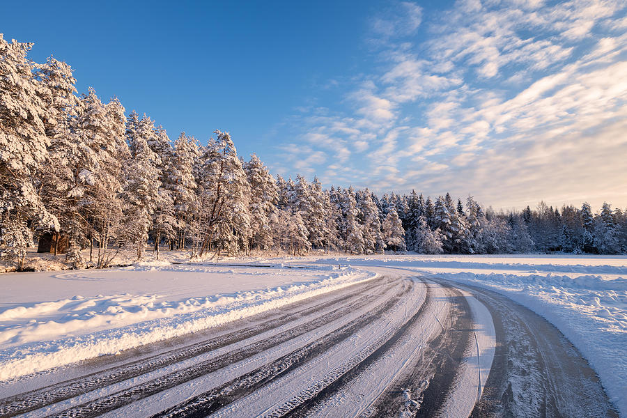 Winter Landscape With Ice Road Photograph by Jani Riekkinen - Fine Art ...