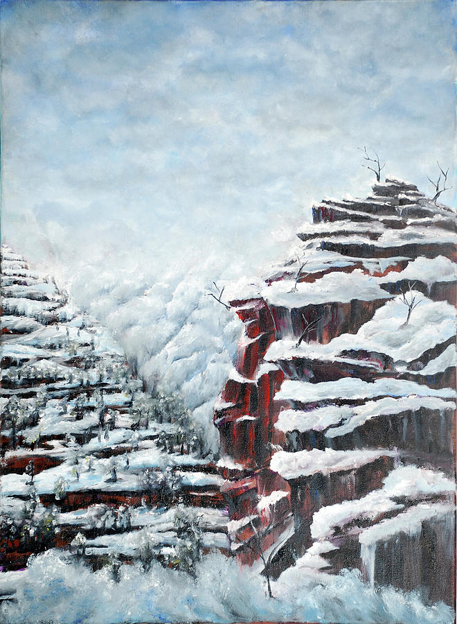 Winter Mood Painting by Medea Ioseliani