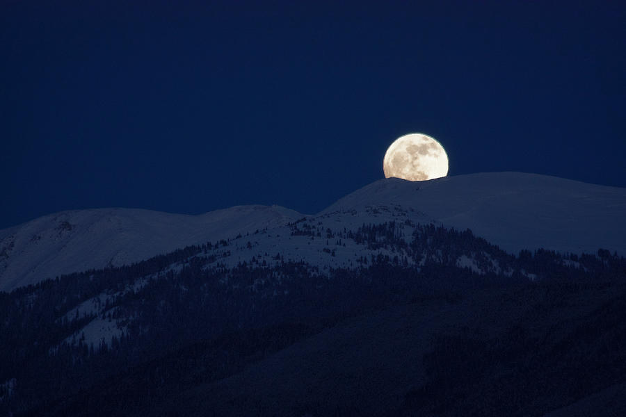Winter Moonrise, Rocky Mountains Photograph by Josh Couts