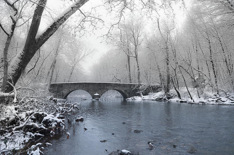 Winter Morning at Bells Mill - Philadelphia Photograph by Bill Cannon