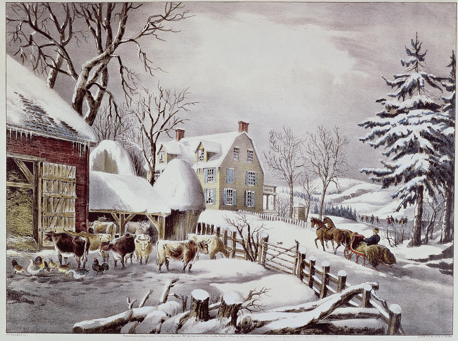 Currier And Ives Painting - Winter Morning By Currier & Ives by Artist -  Currier & Ives