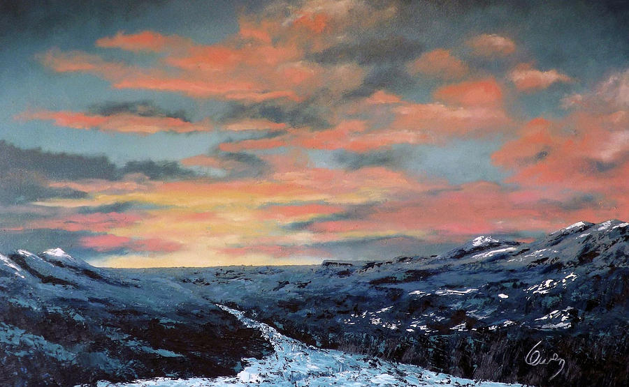 Winter Morning Rio Grande Sunrise Painting by Carl Owen
