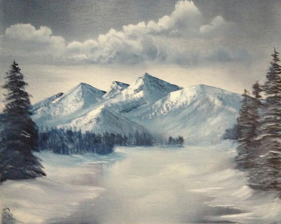 Winter Mountains Painting by Patricia Golden - Pixels