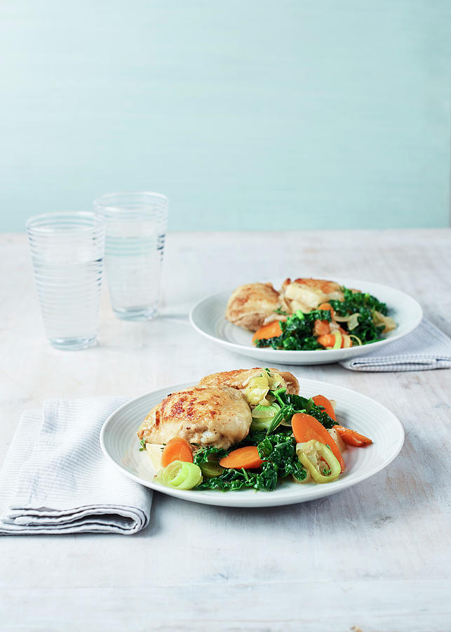 Winter Mustard Chicken With Vegetable Photograph by Charlotte Kibbles