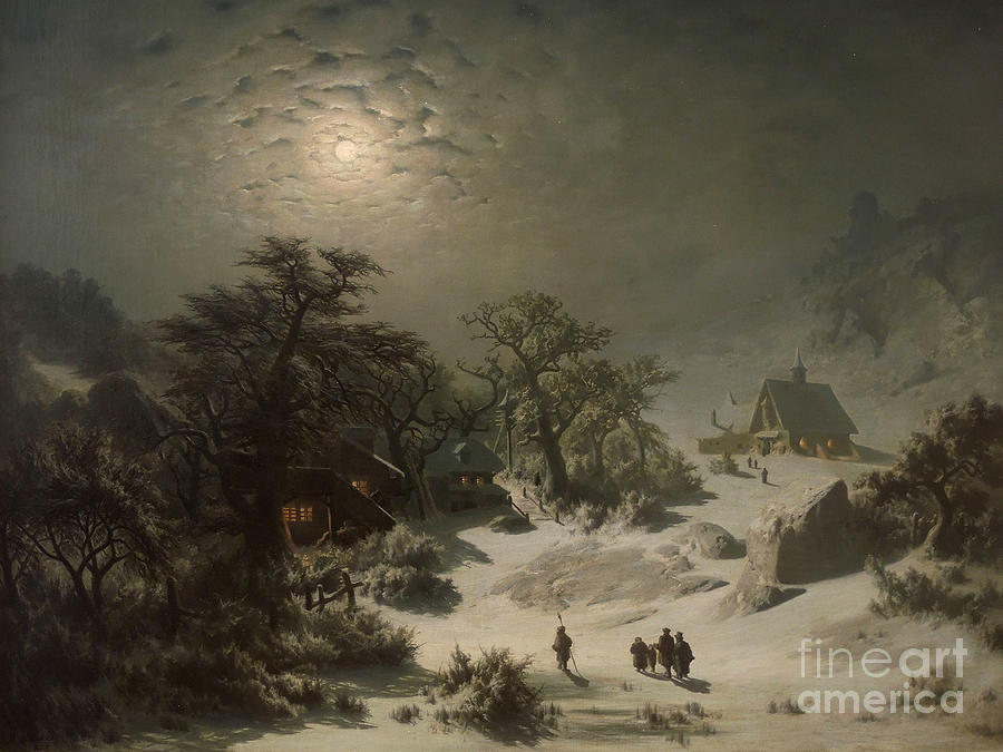 Winter Night Drawing by Heritage Images