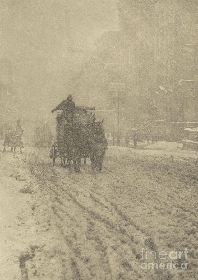 Winter on Fifth Avenue, 1893 Photograph by Alfred Stieglitz