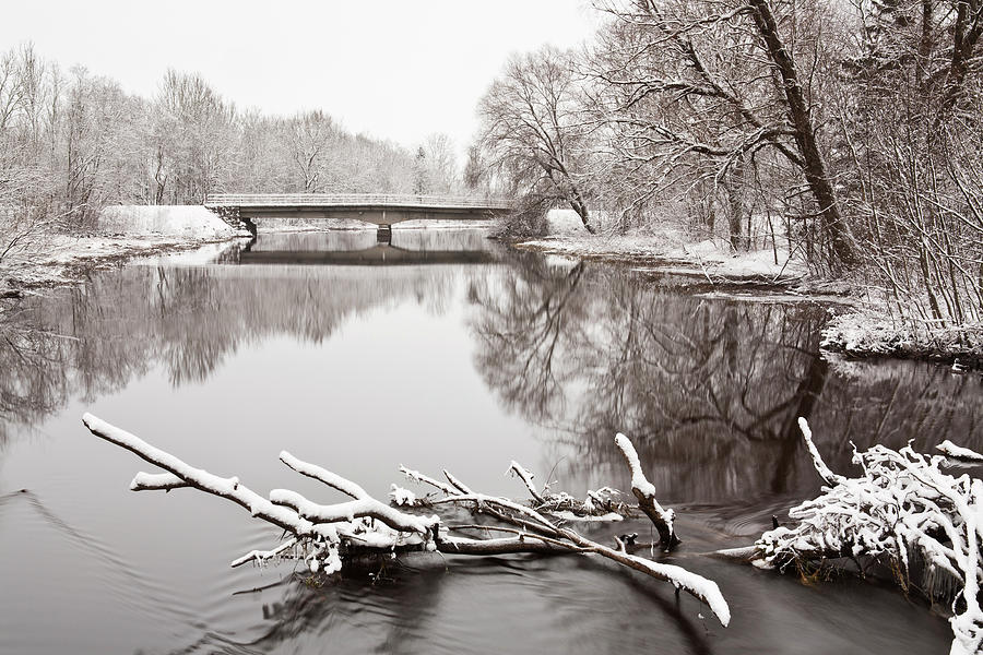 Winter On River Photograph by By Tiina Gill
