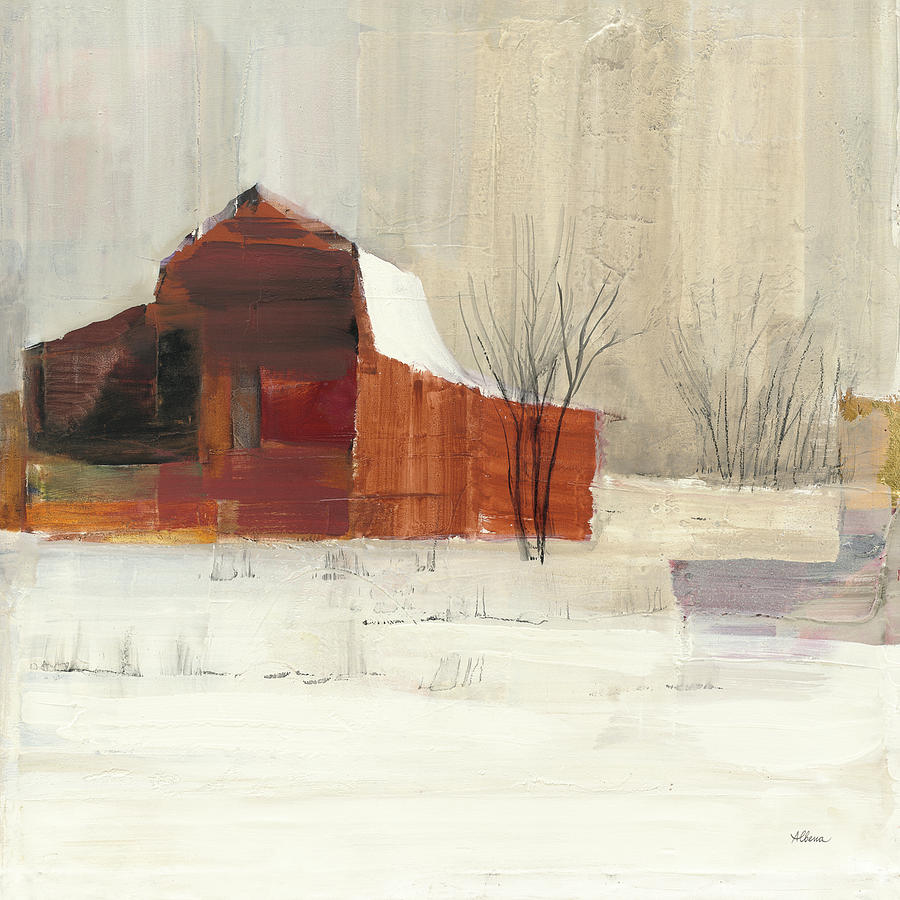 Abstract Painting - Winter On The Farm by Albena Hristova