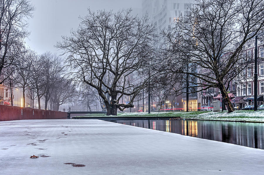 Winter on the Quay of the Canal Photograph by Frans Blok