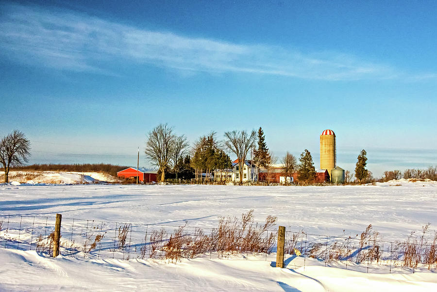 Winter Photograph - Winter Ontario Farm by Steve Harrington