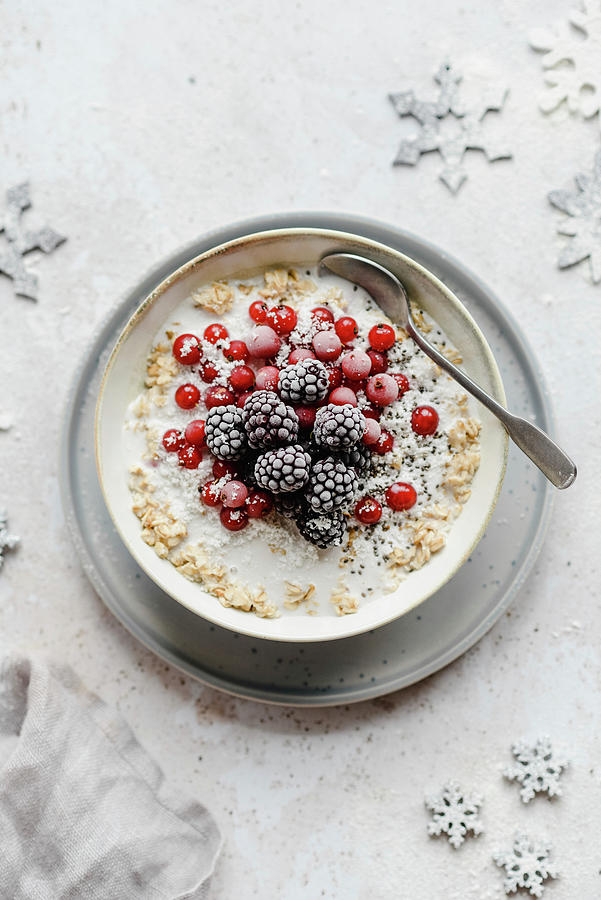 Winter Porridge With Red Currants And Blackberries Photograph by Kasia Wala