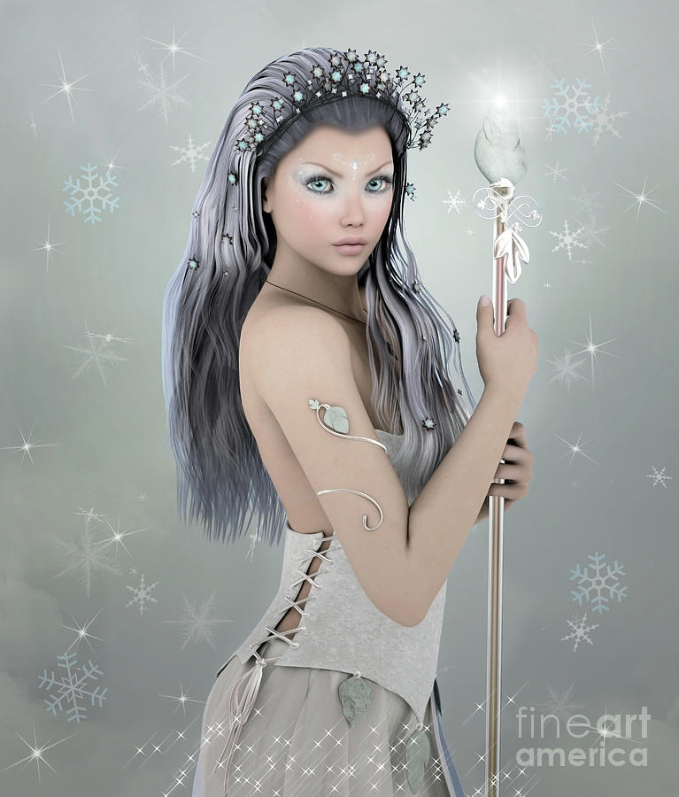 Winter Princess With Her Scepter Digital Art