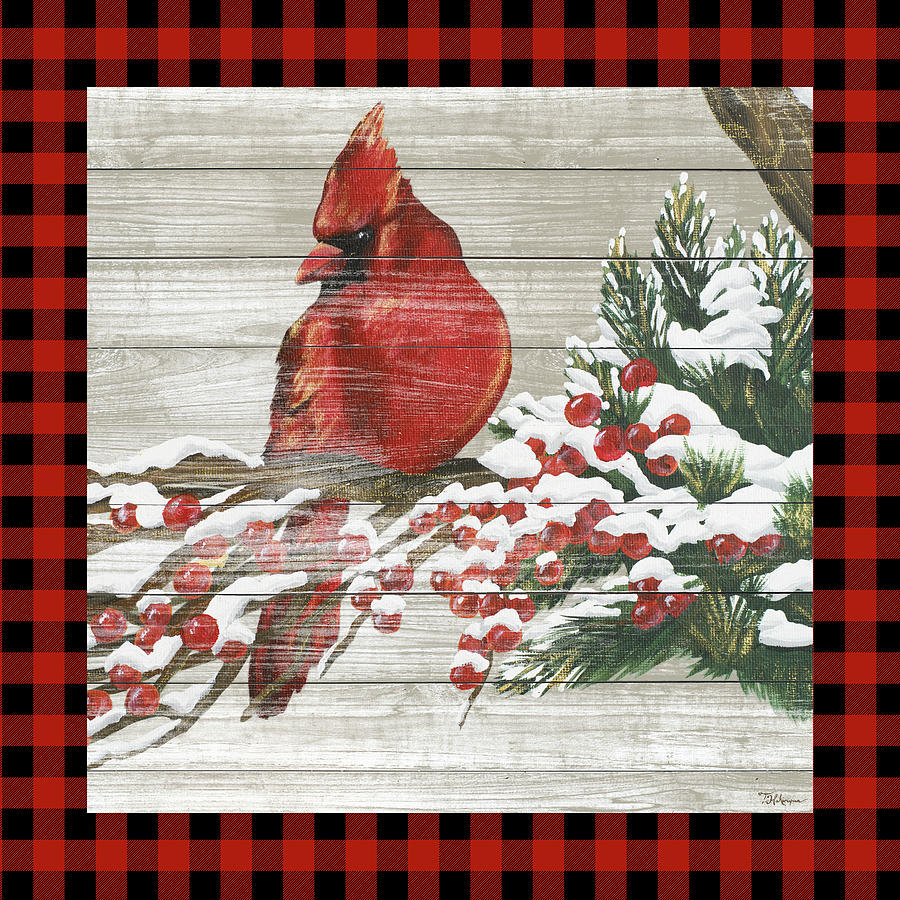 Winter Painting - Winter Red Bird IIi by Tiffany Hakimipour