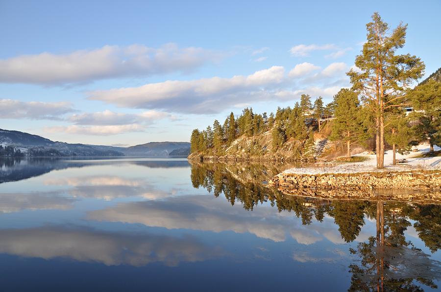 Winter Reflection Down At Lake Photograph by Ingunn B. Haslekaas