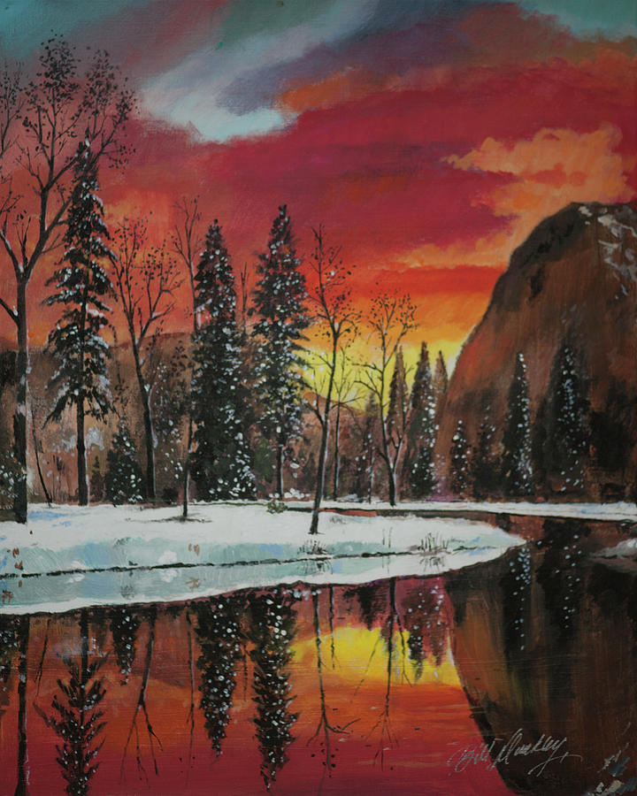 Winter Reflections Painting by Bill Dunkley