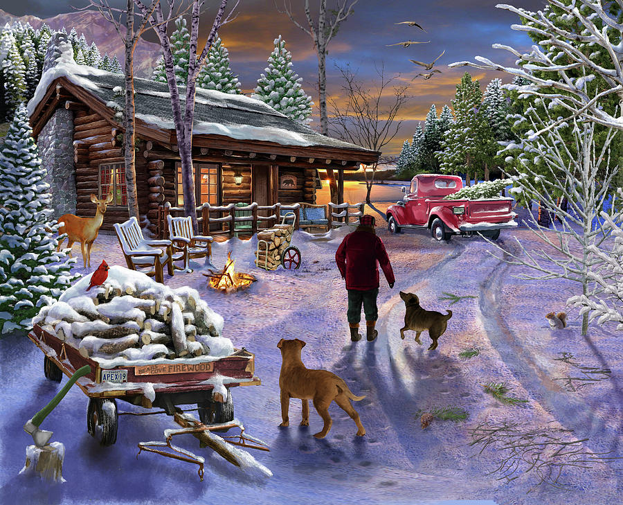 Winter Refuge Painting by Bigelow Illustrations
