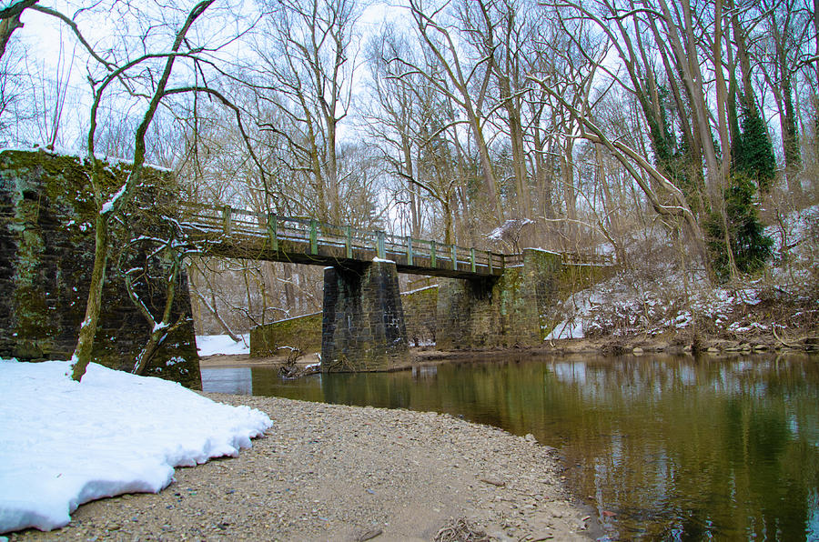 Winter Scene Along the Wissahickon Creek at Kitchens Lane Photograph by Bill Cannon