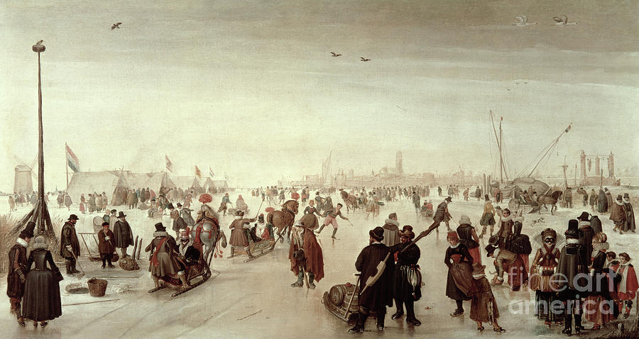 Winter Scene By Hendrik Avercamp Painting by Hendrik Avercamp