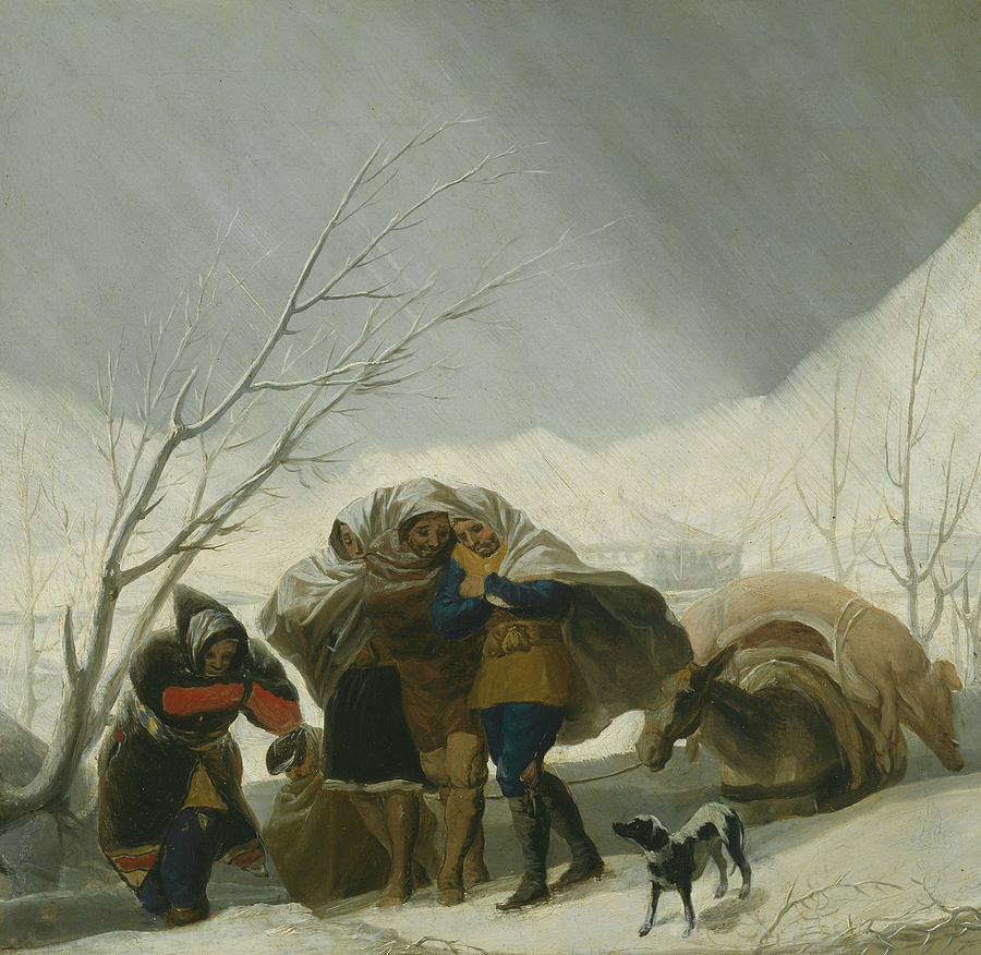 Winter Scene Painting by Francisco Goya