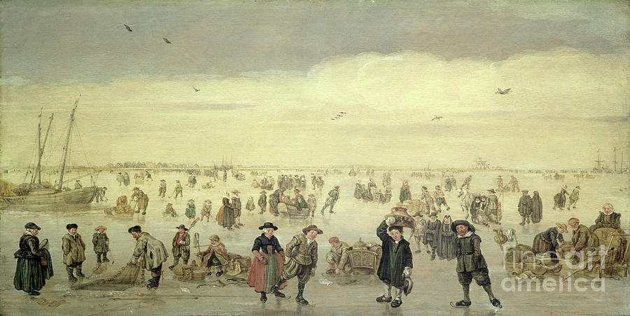 Winter Scene With Numerous Figures On The Ice, C.1600-31 Photograph by Arent Arentsz