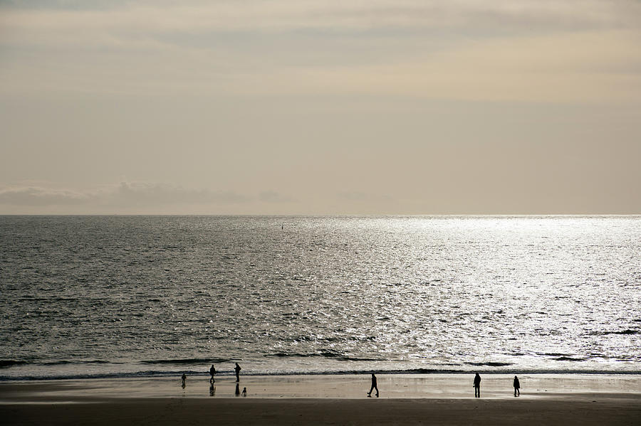 Winter seaside sunshine beach walk silhouette Photograph by Seeables Visual Arts