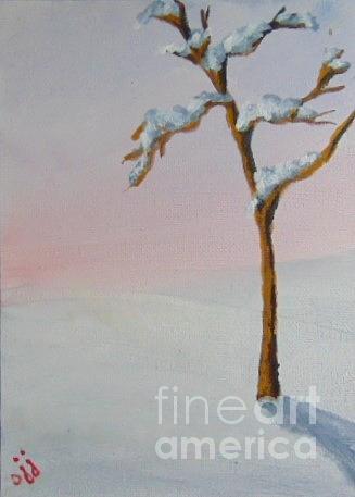 Winter Season Painting by Saundra Johnson